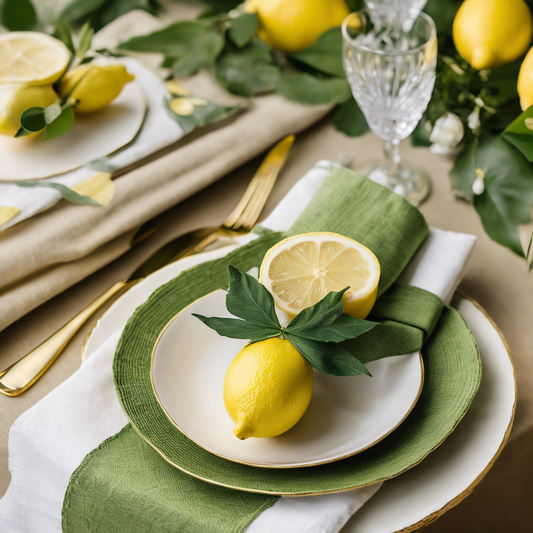 Italian Summer Lemon Napkin Rings Set of 6/12