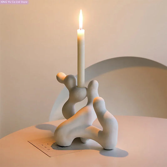 Coral Monochrome Candlestick Holder